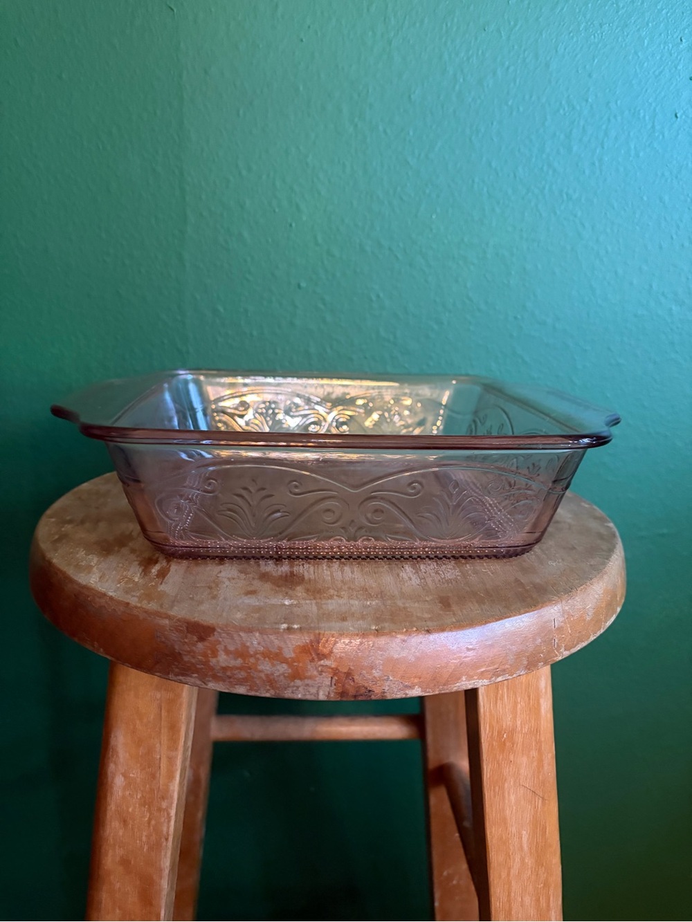 Anchor Hocking Laurel Rosewater Embossed Baking Dish 2 Quart